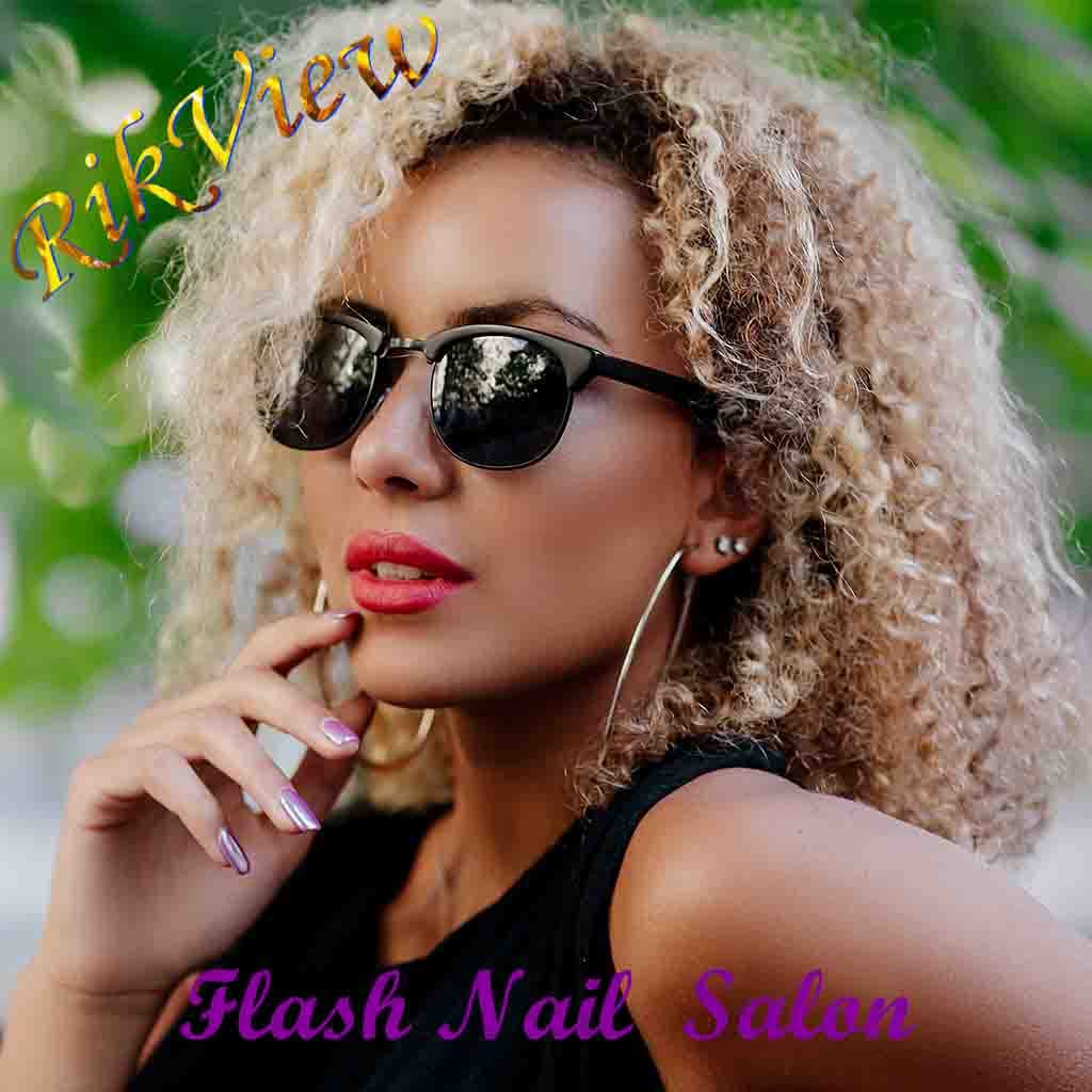 RikView French Tip Nails Square Press on Nails Long Fake Nails with 3D Flowers White Nails Glossy Stick on Nails 24 PCS