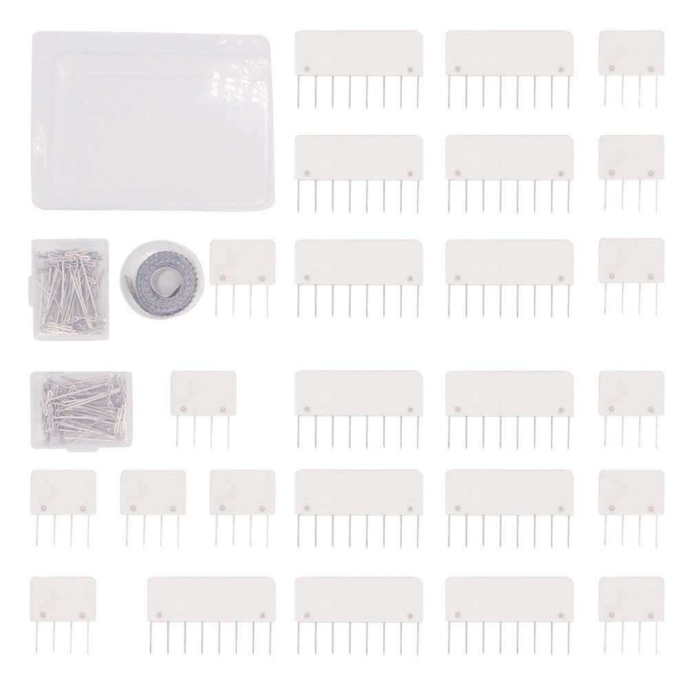 LAMXD Knit Blocking Pins Kit - 25 Pcs Knit Blockers & 100 T-pins Kit for Blocking Mats- Knit Blocking Combs for Blocking Knitting, Crochet, Lace or Needlework Projects, use for Knitting Mat