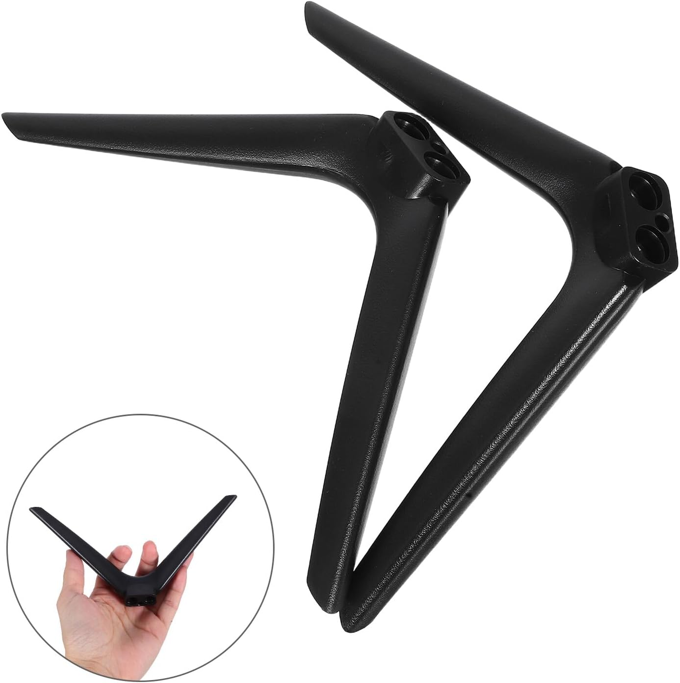 Luxshiny 15mm Television Monitor Bracket and Pedestal Feet Dual-Hole Plastic Base No-Drill Installation Tv Stand Mount