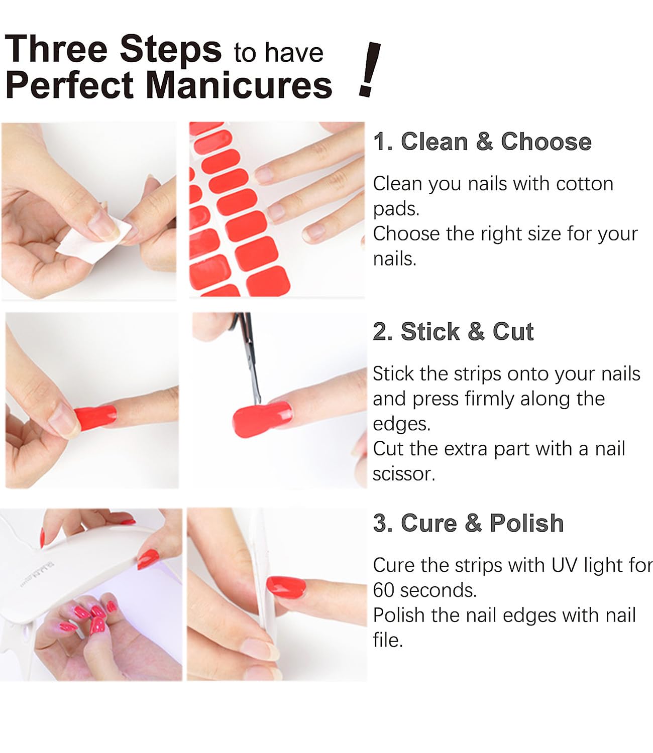 Spring Semi Cured Gel Nail Strips, Flower 20pcs Adhesive UV Sticker, Wraps for Home Manicure DIY