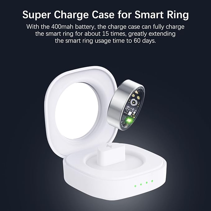 Smart Health Rings for Women Men, Fitness Tracker with Heart Rate, Blood Oxygen, HRV, Sleep Tracker, Step Tracker, No Subscription Fee, IP68 Waterproof Smart Ring for iphone & Android (Silver 6#)
