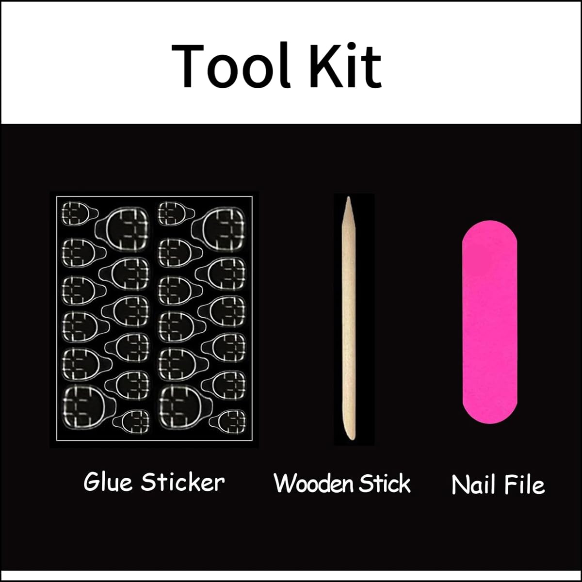 Square Press on Nails Short Fake Nails with Black Heart Spot Design Full Cover Glossy Stick on False Nails for Women 24 Pcs