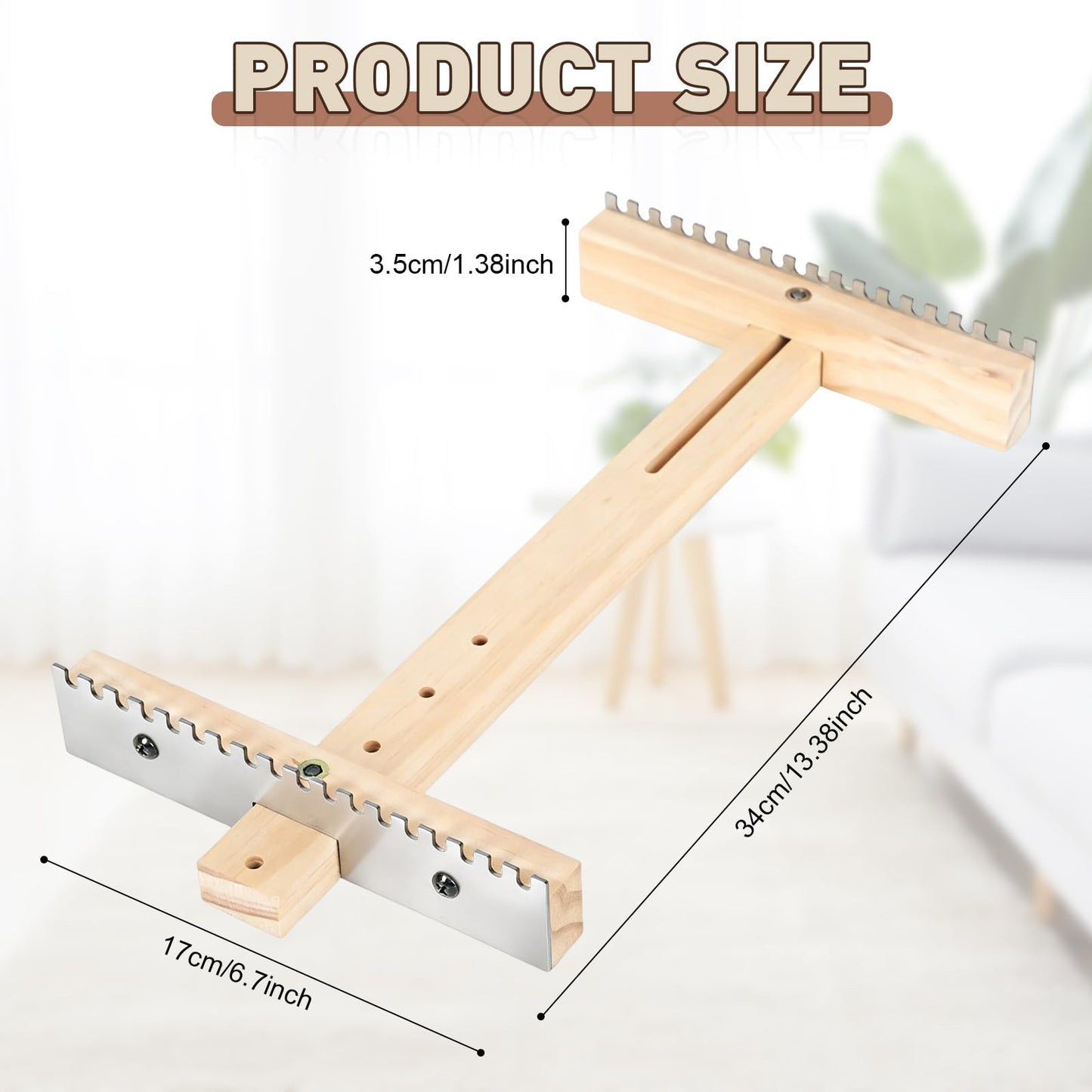 Adjustable Tapestry Weaving Loom Expandable 3.5in to 11.8in with Stainless Steel Peg Rails Wooden Frame Knitting Loom for Weaving Yarn Art Projects Ideal for Beginners Advanced