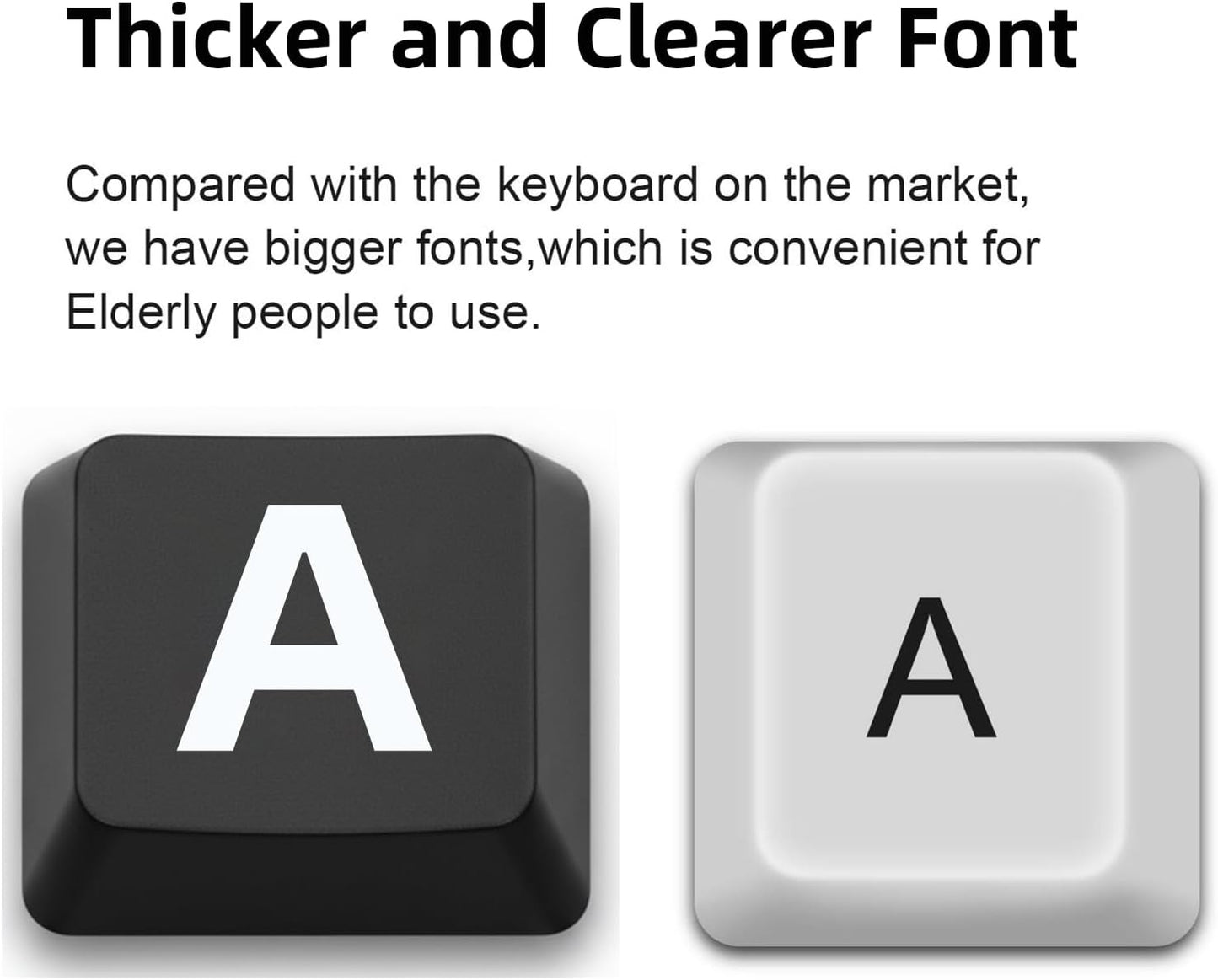 MIKUSO Large Print Computer Keyboard,High Contrast Big Letter Keyboard for Seniors Visually Impaired Low Vision,Laser
