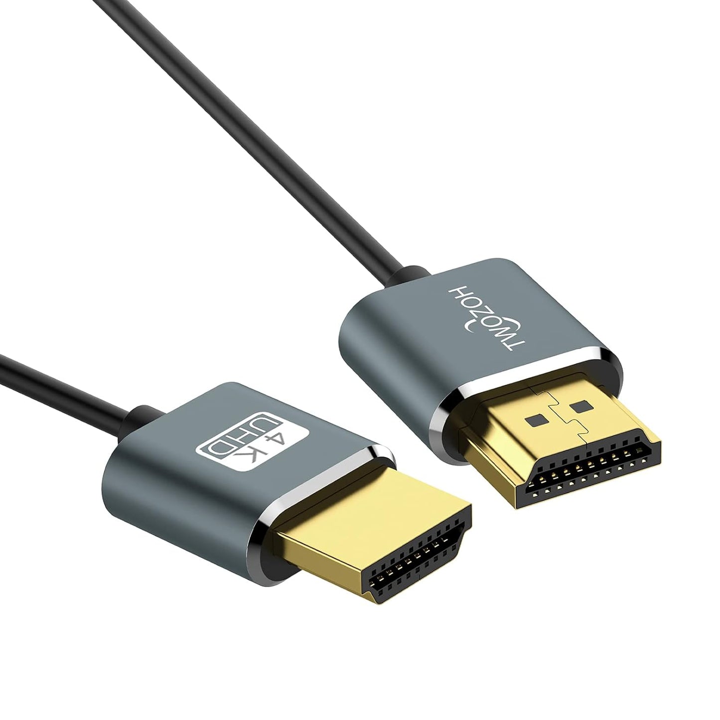 Twozoh 25FT 2 Pack, 4K@60Hz 18gbps 2160P/1080P Flexible & Slim Long HDMI Cable Ultra Thin HDMI Cord Supports High Speed