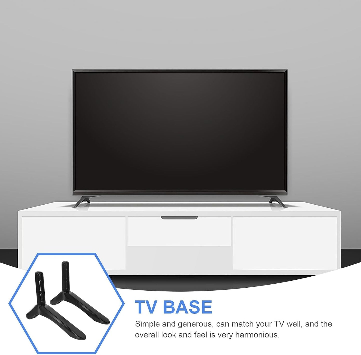 WATIIFUFU Tv Stand Base with Screws Desktop Tv Holder Pedestal Feet Replacement Support Living Room Entertainment