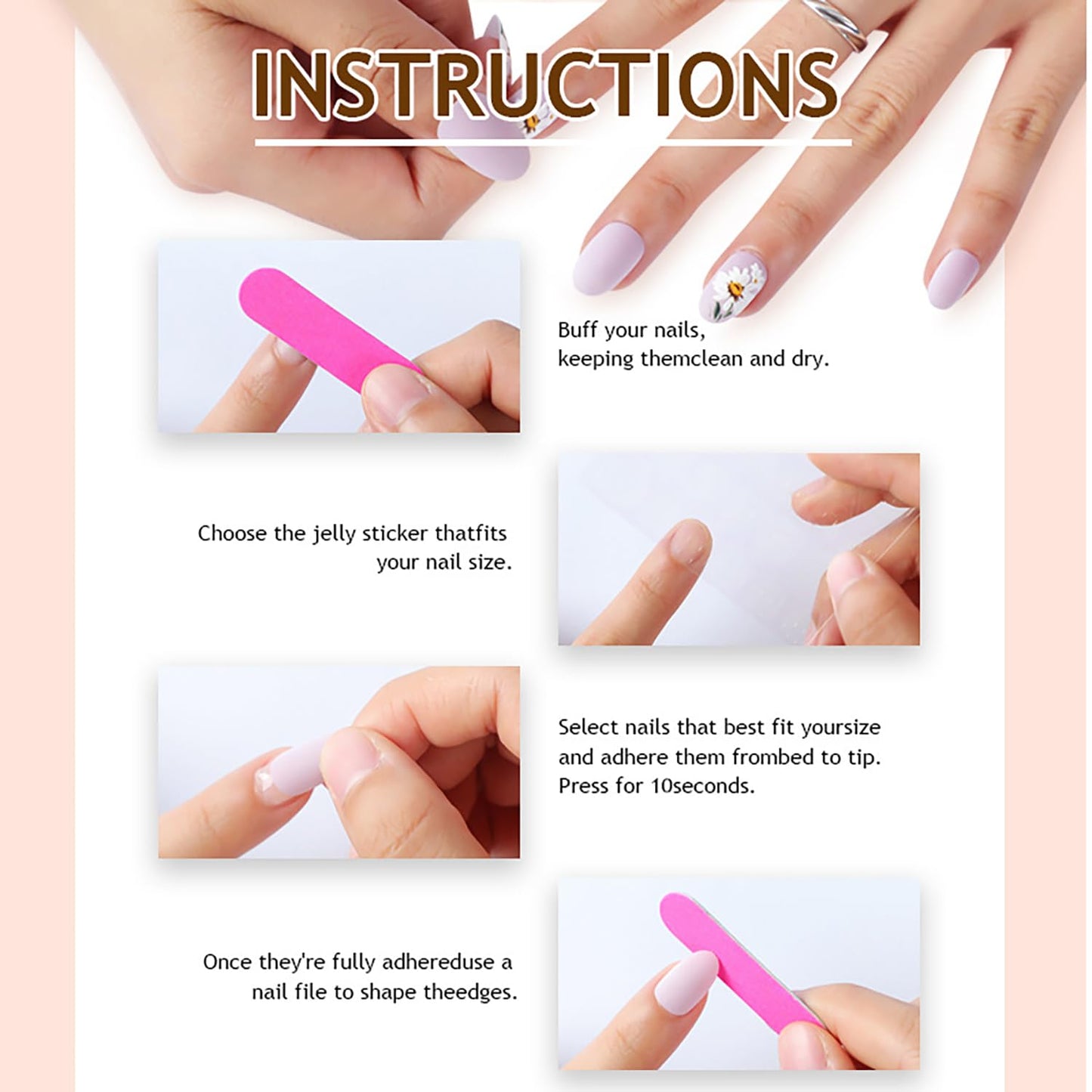 Press On Nails - Short Black False Nails with Gold Lines Design, Square, Full Cover, Glossy Acrylic, French Artificial, Reusable Glue on Nails for Women's Manicure Kit