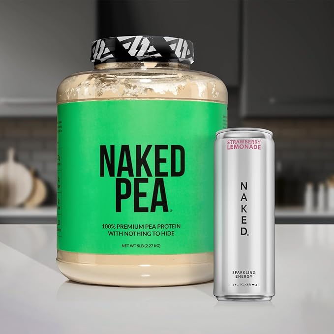 NAKED Vanilla Pea Protein Isolate from North American Farms, Only 3 Ingredients, Vanilla Vegan Protein, Gluten-Free, Soy Free, GMO Free - 2LB