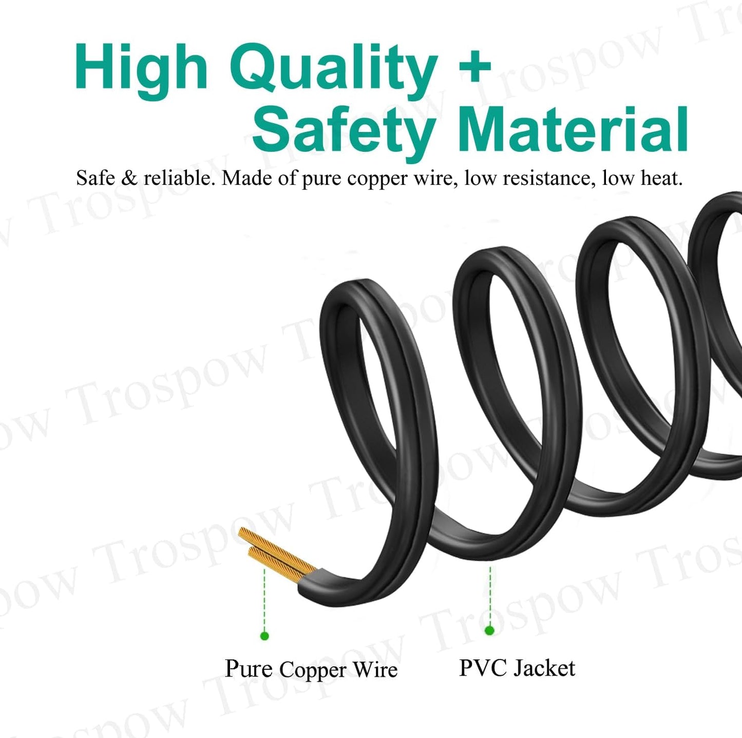 Trospow M8-F 8.2ft 2 M8-F Power Cord Replacement for AuKing Mini Projector Prong AC Power Cord Cable AuKing Mini
