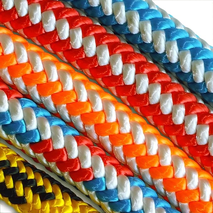 Pelican Rope 16-Strand 1/2 in (12.7 mm) Arborist-16™ Rope - 7000 lbs MBS - Static Climbing Rope - Rescue Operations - High Visibility - 200 ft - Sewn Eye - Blue/White - Made in The USA