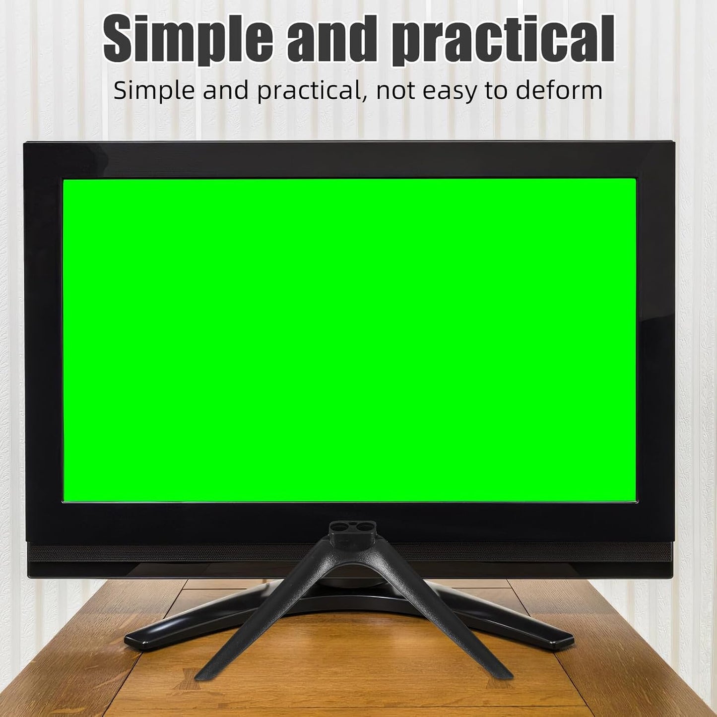 VANZACK 15mm No-Drill Tv Support Stand with Dual-Hole Plastic Pedestal Feet, Television Mount Parts and Desk Shelf