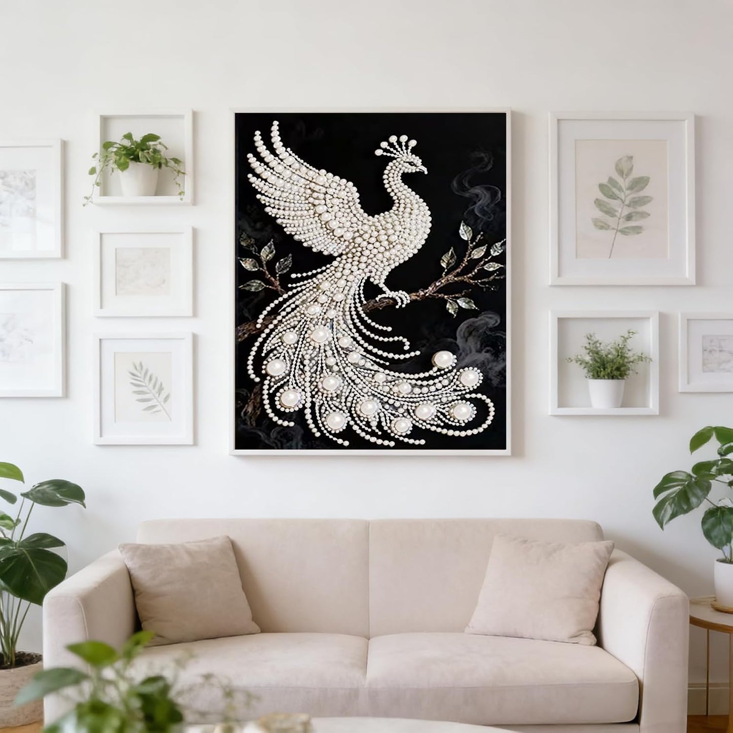 BSNRCH 5D Diamond Art Pearl Painting Kits for Adults,Special Shape Diamond Art Kits for Peacock, DIY 3D Plastic Pearl Painting Kit for Home Wall Decoration 12 × 16 inch