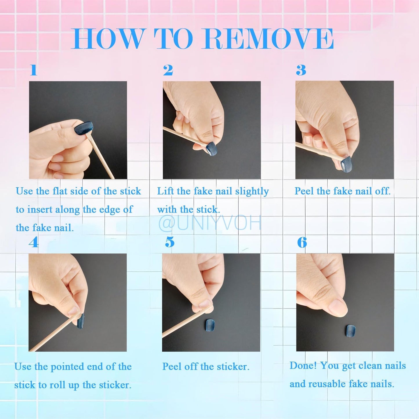 Short Square Press on Nails 3D Flower False Nails with Designs, Glitter Fake Nails Handmade Reusable Manicure Kit (Ginger#Small)
