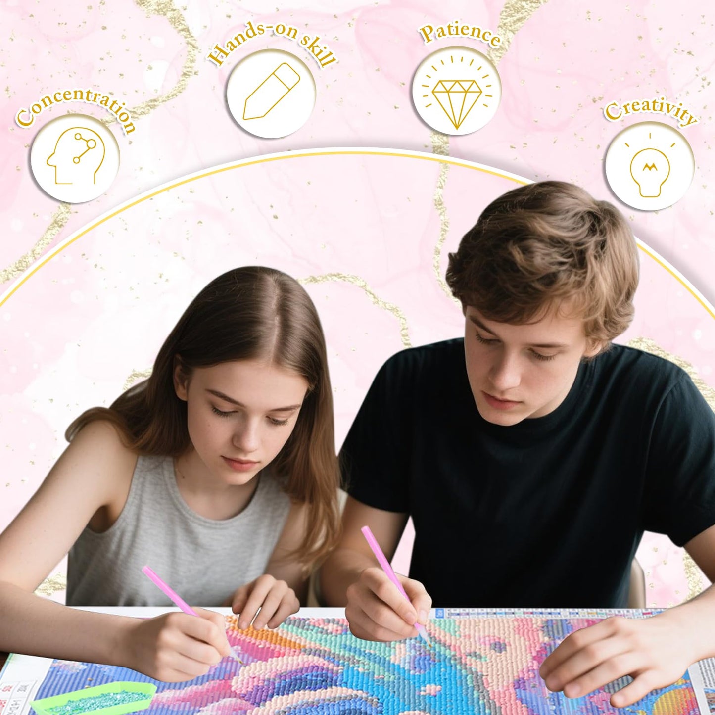 UIBDVKS Diamond Art Kits for Adults City Skyline Sunset Glow DIY Frameless Diamond Painting Kits for Adults Beginner, 12x16 in Diamond Painting Kit for Home Wall Decor