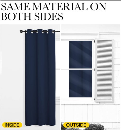 NICETOWN Blackout Curtains - Navy Thermal Insulated Draperies | 29 x 40 Inch, 1 Pair for Kids' Room