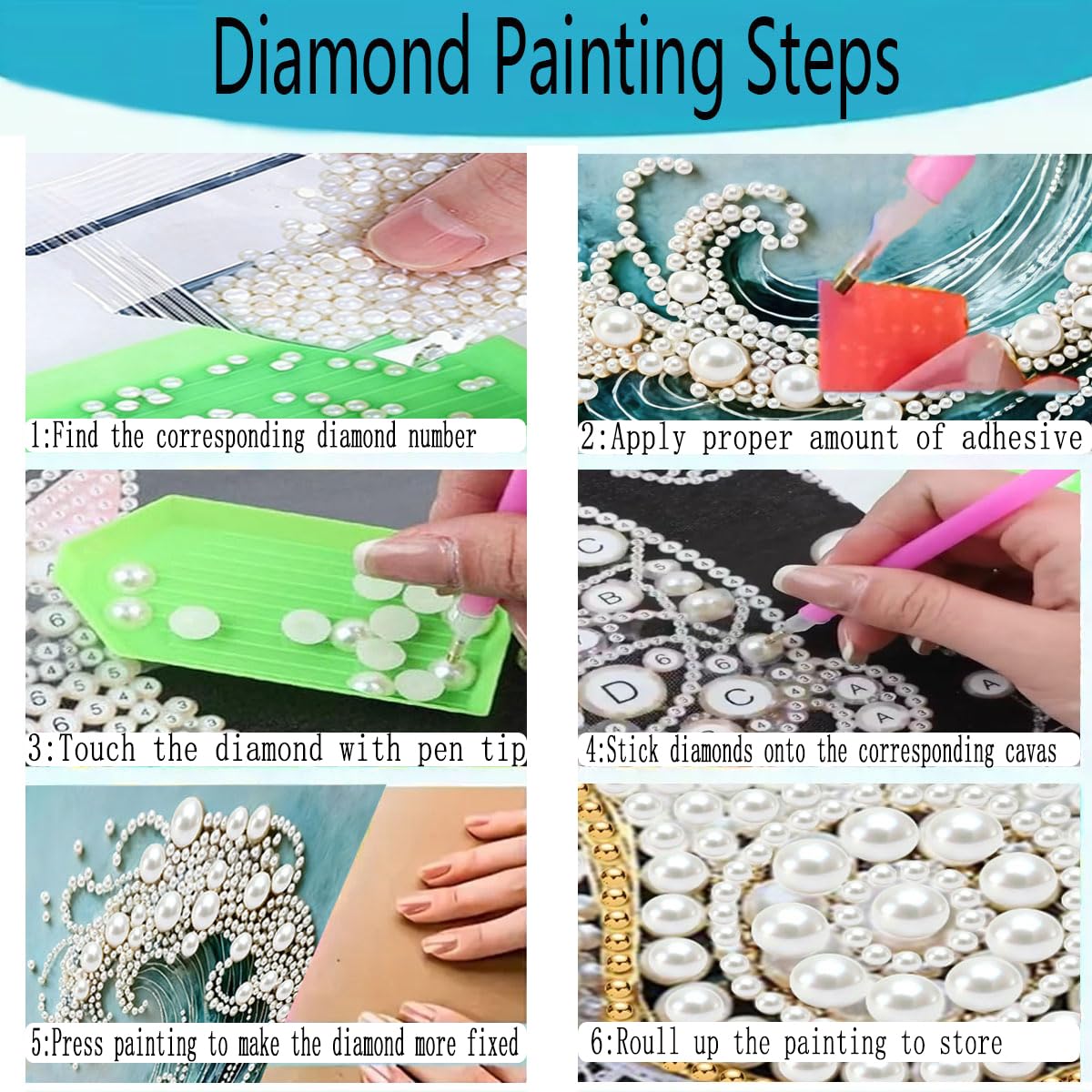 GEMFAMILY Violet Pearl Diamond Art Kits for Adults,DIY Special Shaped Diamond Painting Kit for Beginners,5D Diamond Painting Pearl Gem Art for Home Wall Decor 12 X 16 Inch