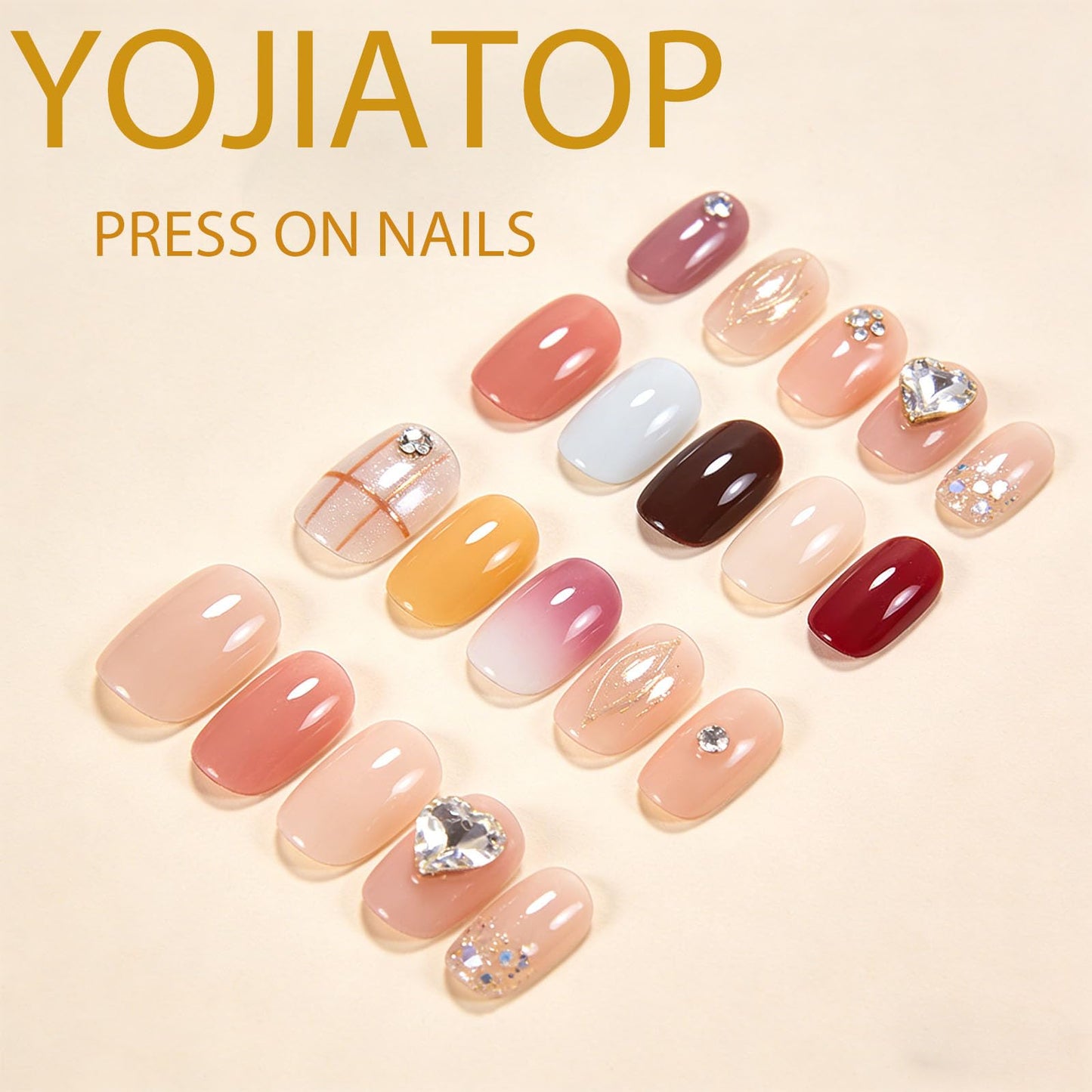 Short Press on Nails Square Fake Nails with Flower Designs Spring Nails Press ons Glossy Glue on Nails Pink Acrylic Nails Cute False Nails Artificial Stick on Nails for Women 24Pcs