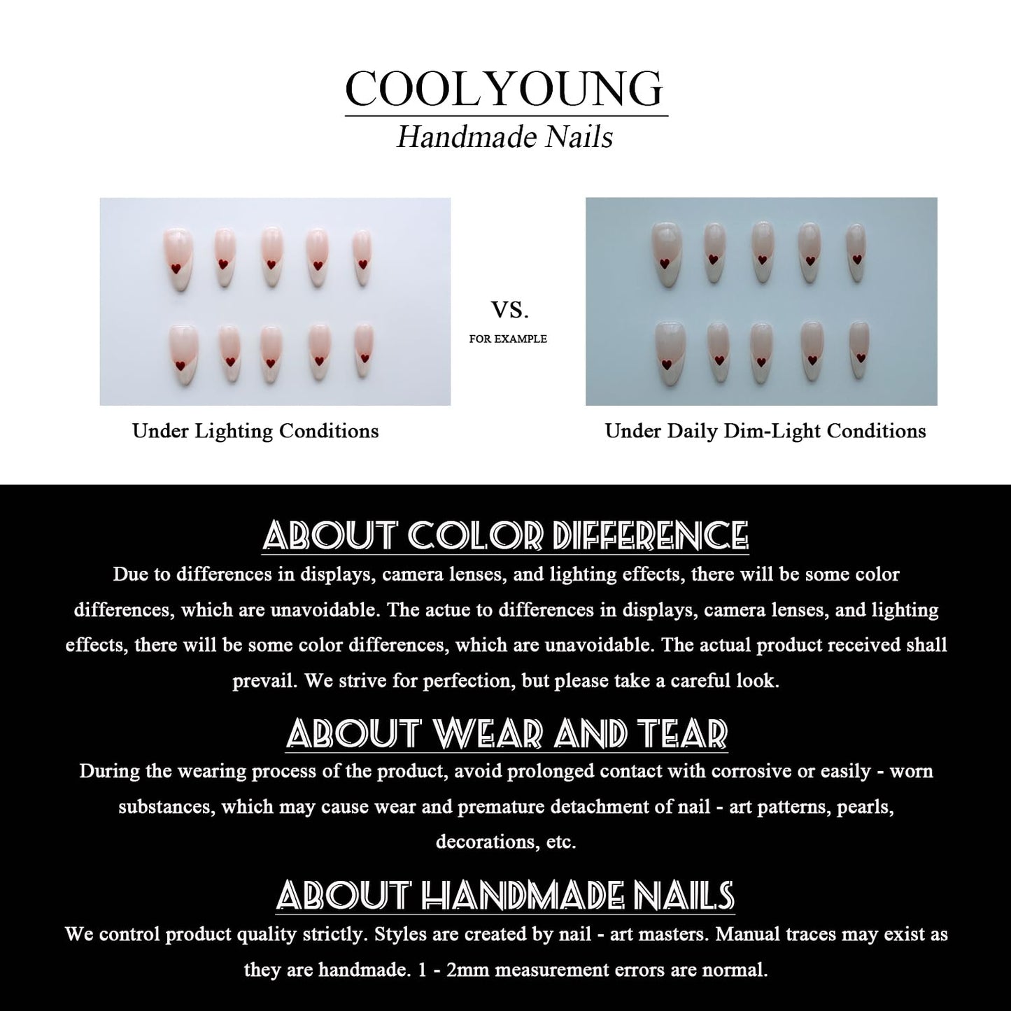 Handmade Press On Nails Cute Flower Nails 3D Blue Press On Nails With Designs Acrylic Nails COOLYOUNG Nails, Size M