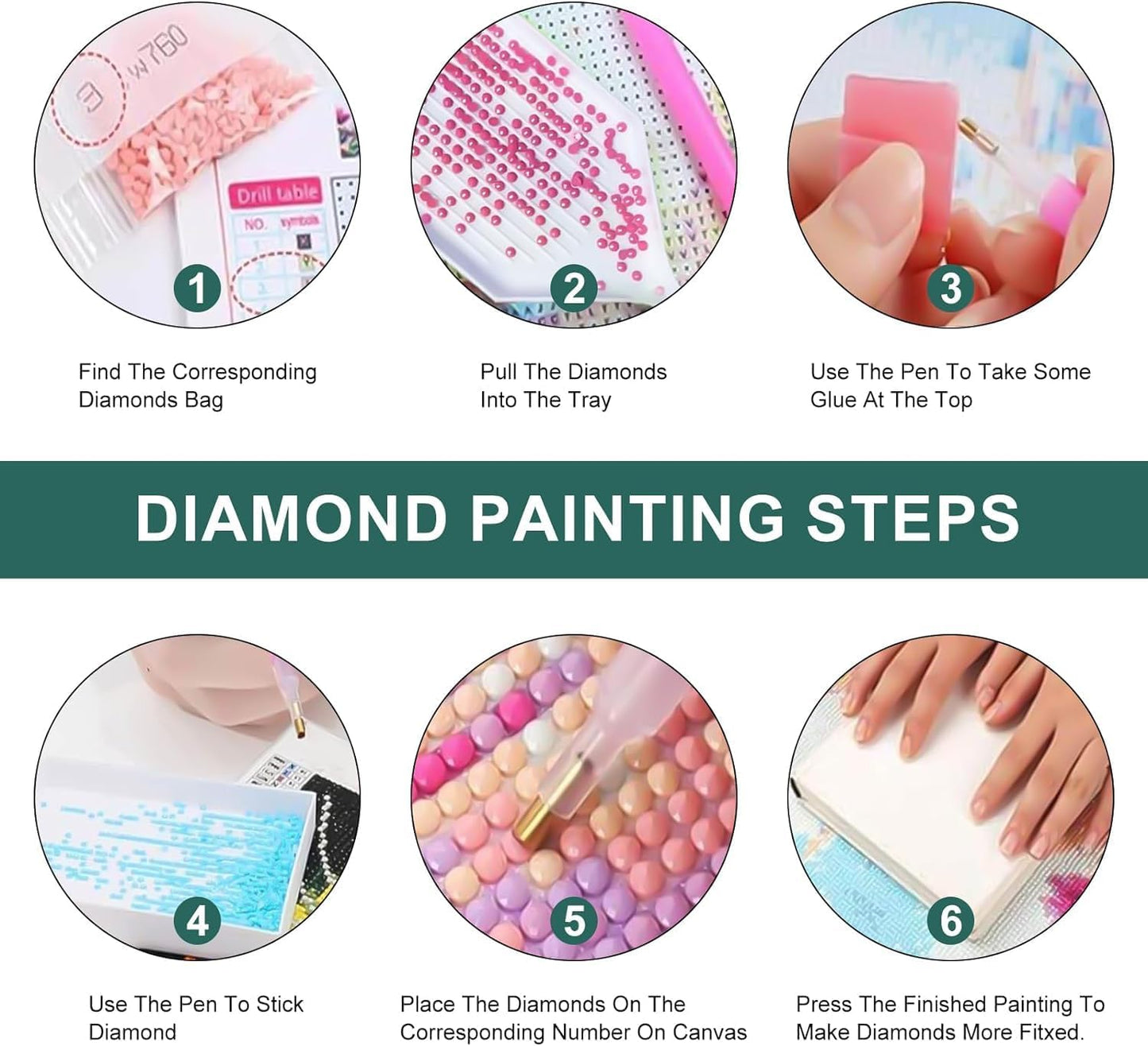Xylogist 3 Packs Deer Diamond Art Kits for Adults,Deer Diamond Paintings Kits for Beginners,5D Diamonds Art Dot, Round Full Drill Diamonds Gem Craft Kit Home Wall Decor Gifts 13.8x13.8 Inches