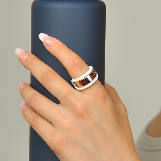 Rinfit Smart Ring Protector - Silicone Ring Enhancer for Active Lifestyle and Gym - StyleFit U.S. Design Patent - White, Size 6