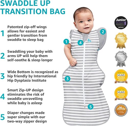 Love to Dream Swaddle Up Transition Swaddle - Zip-Off Wings for Gentle Baby Transition | 1.0 TOG, 13-19 lbs, Deep Olive