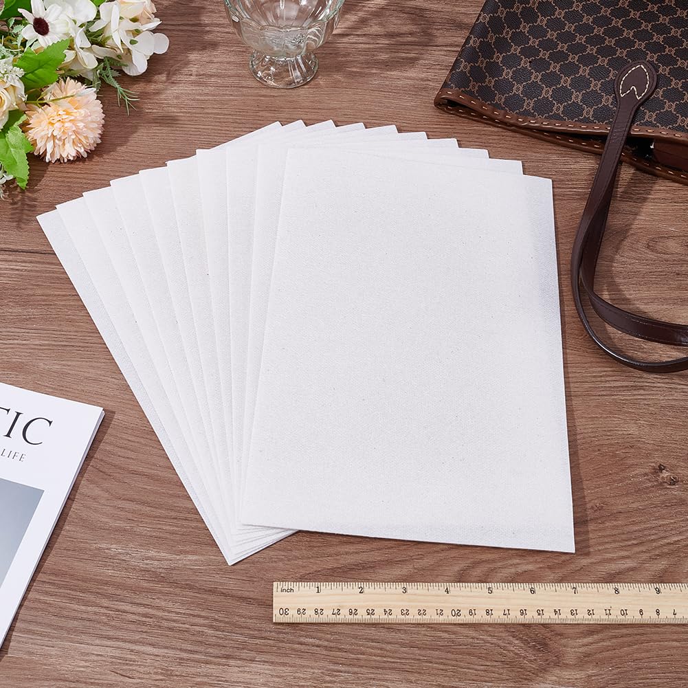 WEBEEDY 10 Pcs Thermo-Adhesive Leather Stiffener Sheets 0.8mm Thick Pre-Cut Leather Reinforcement Nonwoven Fabric for Shoe & Bag Shaping DIY Sewing Nonwoven Patchwork Crafts Supplies, 7.9x11.8 Inch