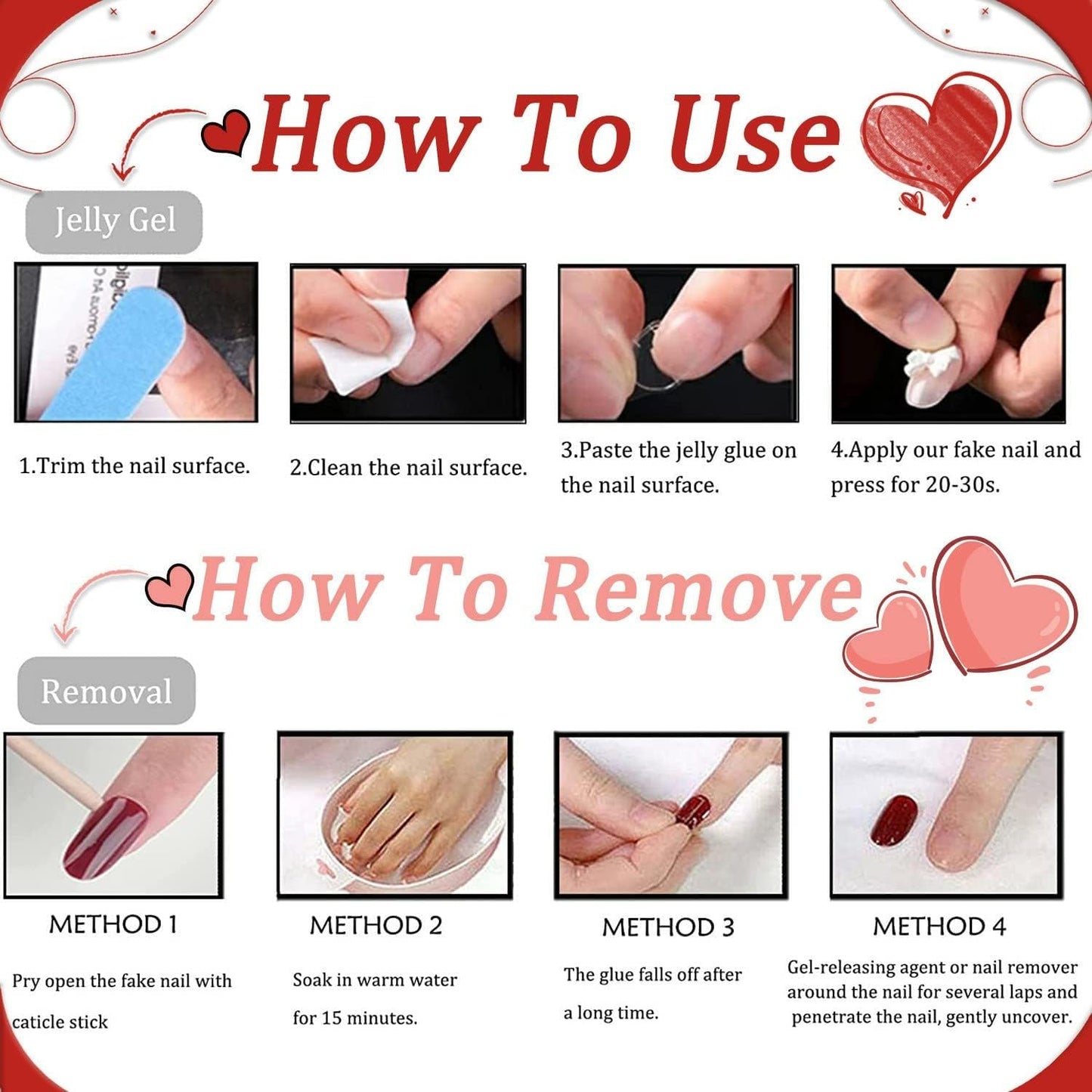 Pink Press on Nails Medium Square Nails Fake Nails Hot Pink Nail Press ons Chrome Glossy Glue on Nails Full Cover Shiny Acrylic Stick on Nail for Women Manicure 24Pcs
