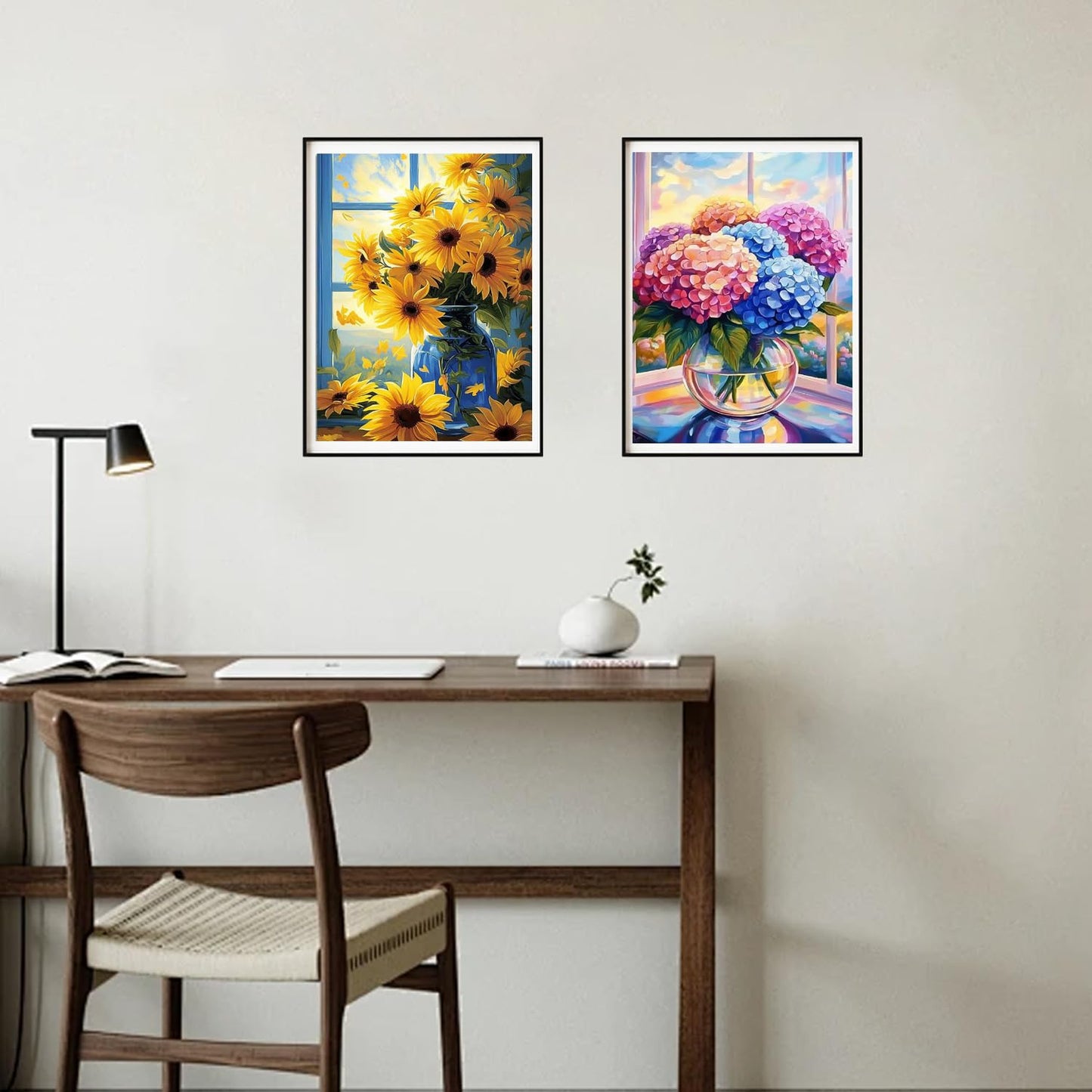 DOZEEZOP 4 Pack 5D Diamond Painting Kits for Adults, Diamond Art Kits for Beginners of All Ages, Round Full Drill Painting by Numbers Crafts Home Wall Decor 12 x 16 Inches Floral