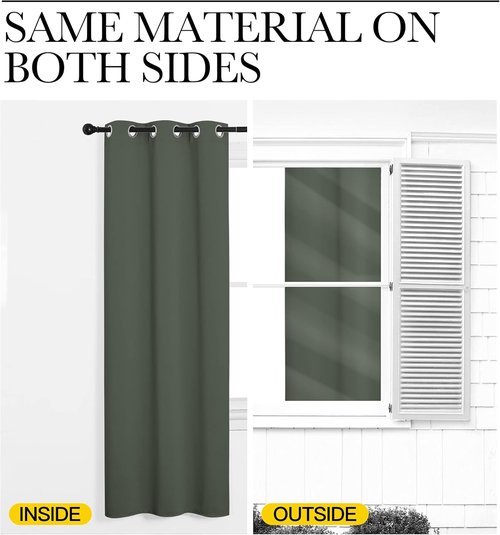 NICETOWN Blackout Curtain Panels - Dark Mallard Thermal Insulated Drapes | 29 x 40 Inches, 1 Pair for Small Windows