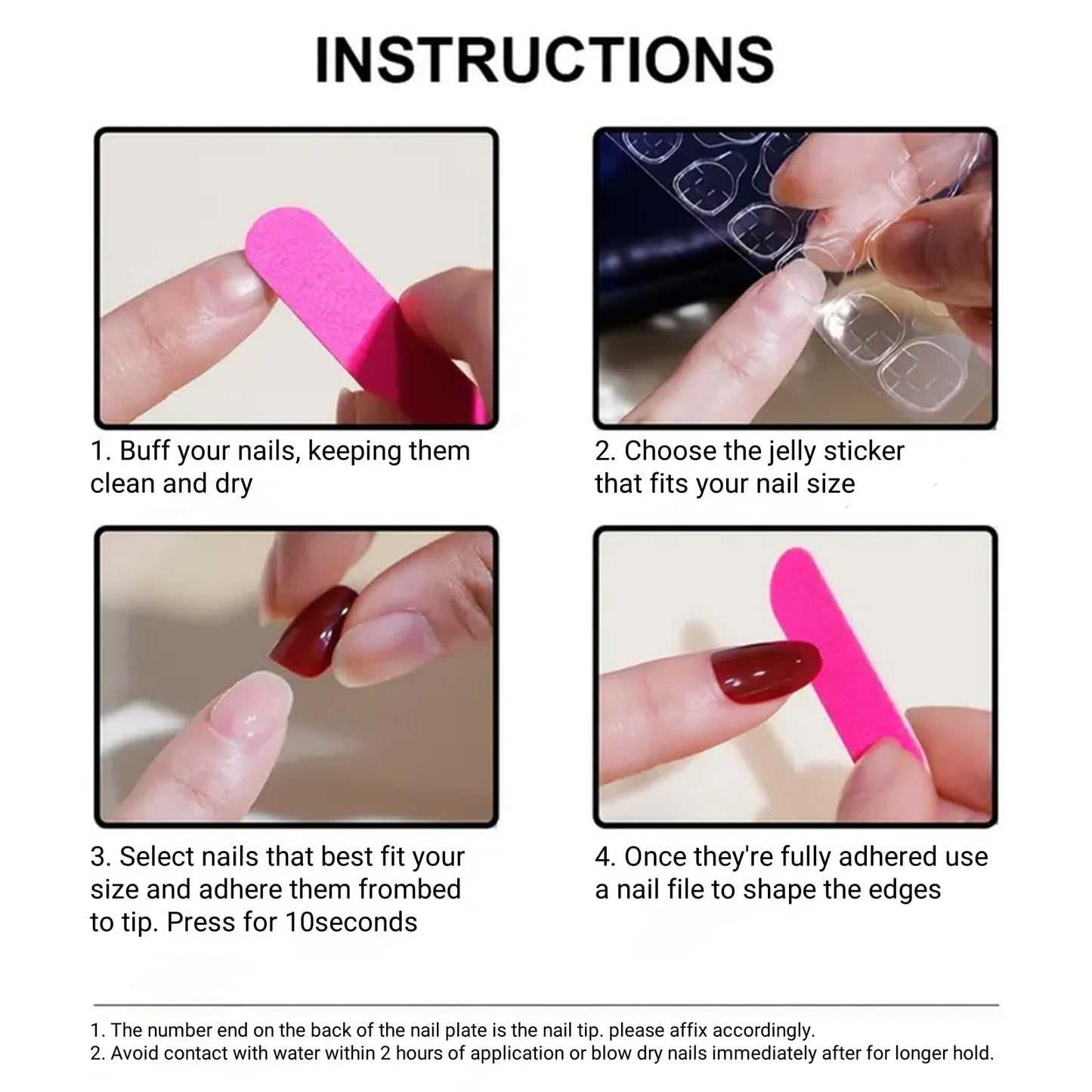 Long Press on Nails Coffin Fake Nails French Tip False Nails Red Artificial Nails with Designs Stick on Nails for Women 24pcs