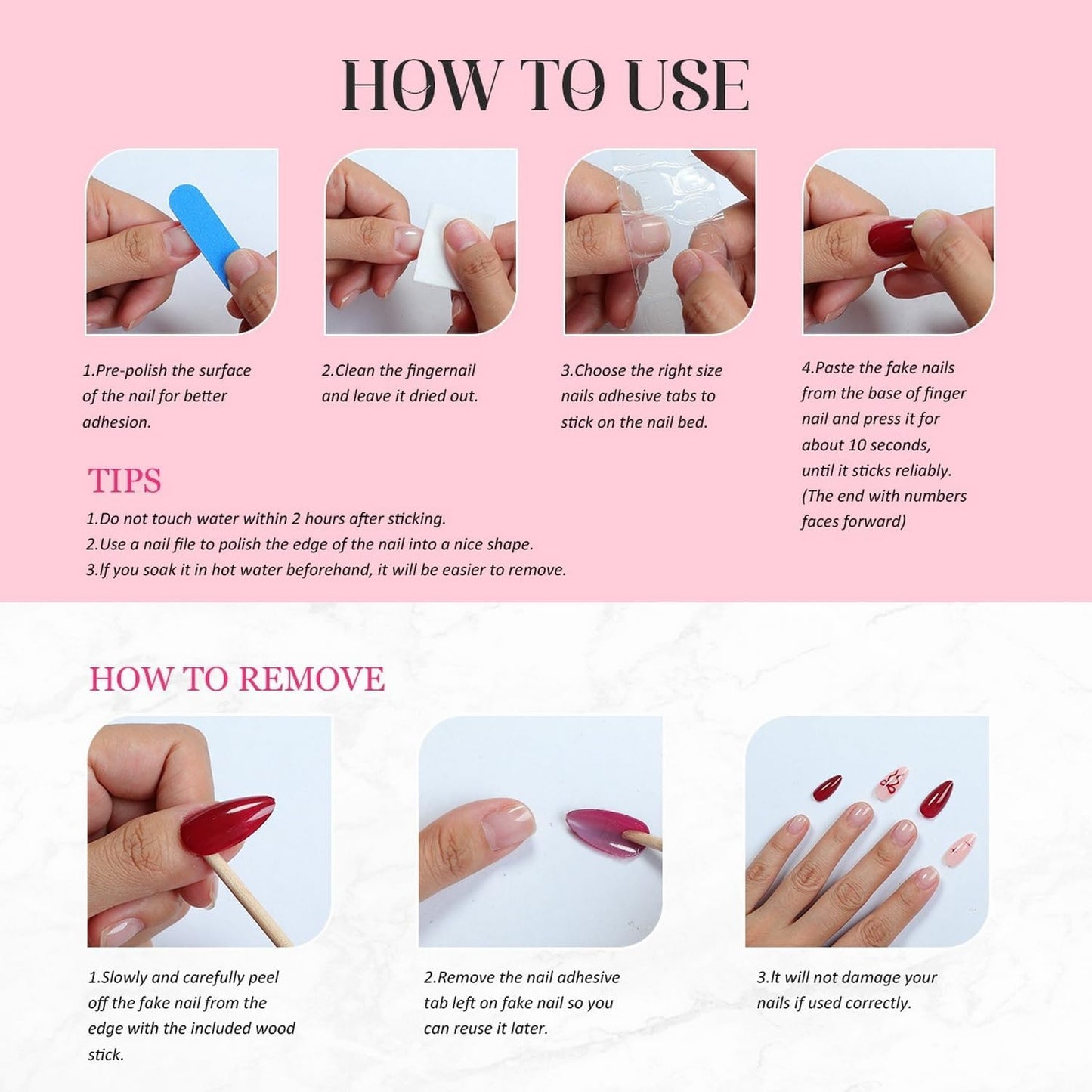 24 Pcs Christmas Press on Nails Medium Almond Fake Nails with French Snowflake and Bow Design Red White False Nails Christmas Tree Manicure Acrylic Nail Full Cover Artificial Nail for Women