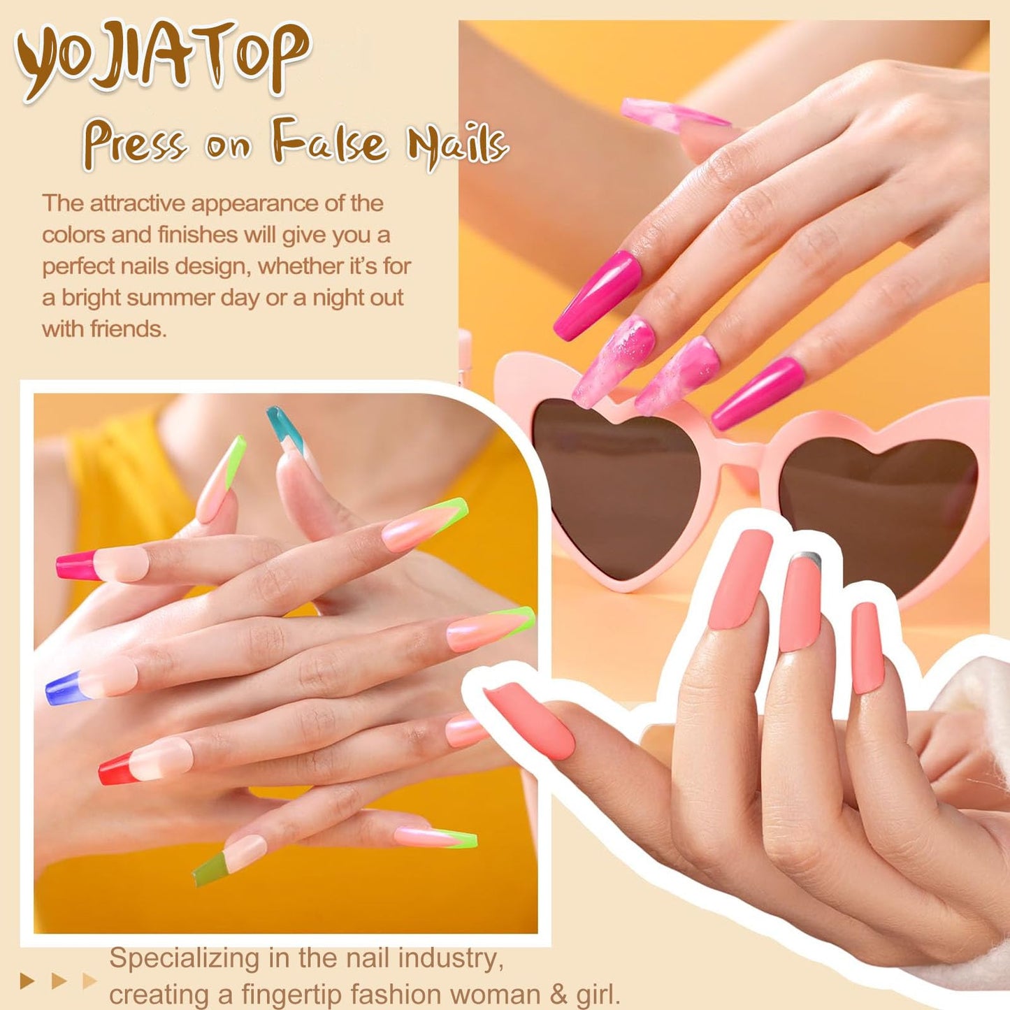 Medium Press on Nails Square Fake Nails with Yellow Flower White Lines Dot Designs Glossy Nails Press ons Black Full Cover Glue on Nails Cute Acrylic Nails Artificial Stick on Nails for Women 24Pcs