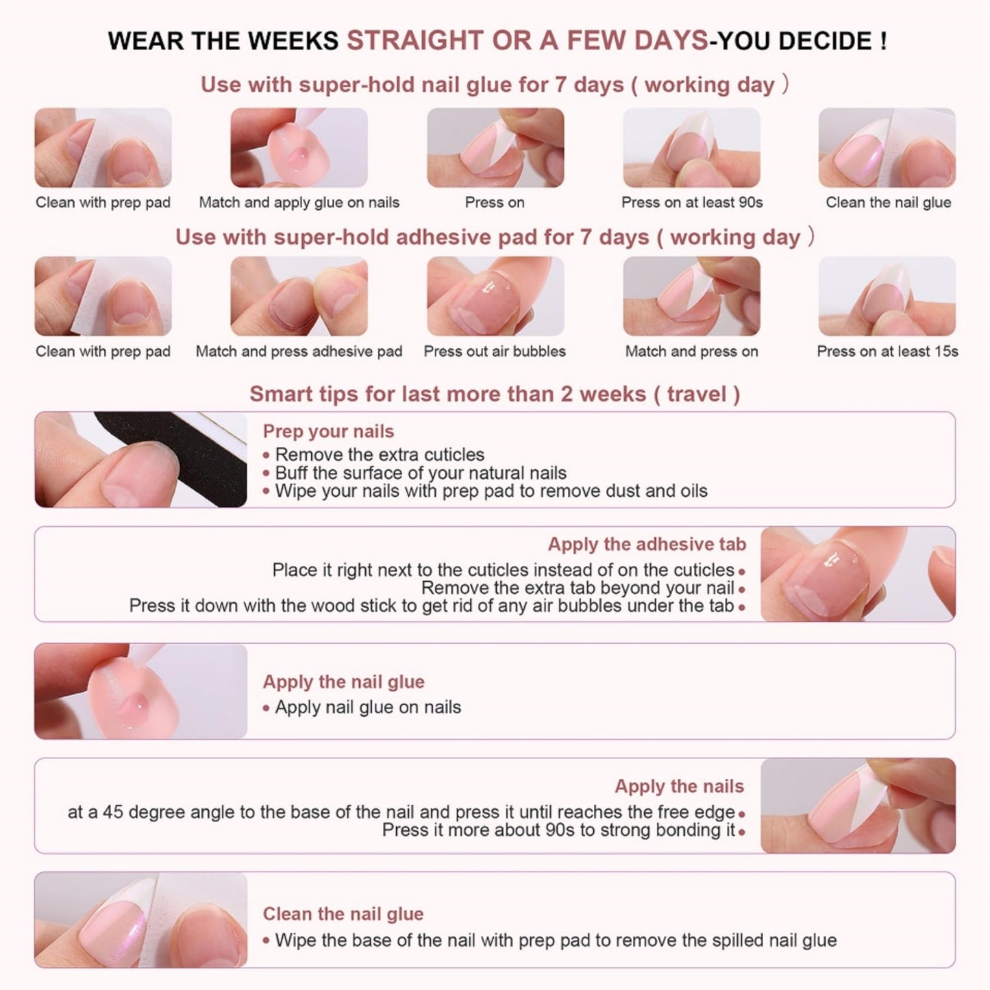 Medium Almond Press on Nails for Women,Red Lips & Hearts,Fake Nails Artificial Stick on Nails