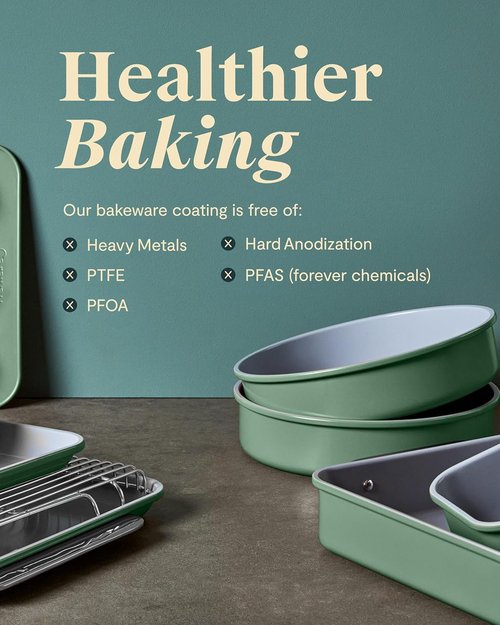 Caraway Non-Stick Ceramic Baking Sheet - Naturally Slick & Non-Toxic - Perfect for Baking & Roasting - Medium (15" x 10") - Navy