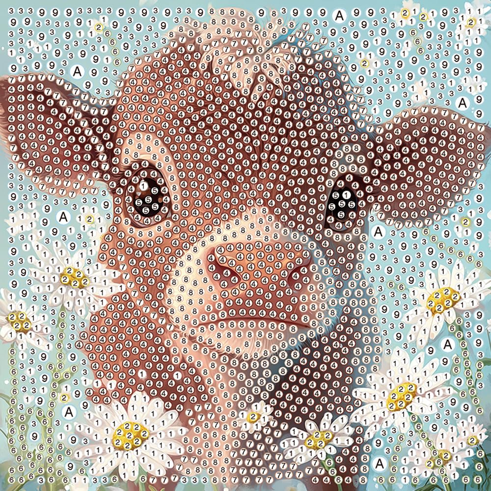 LCOZX 6x6 Inch 5D Diamond Painting Kits for Kids, 6 Pack Animal Full Drill Diamond Art, DIY Crafts for Beginners, Home Wall Decor, No Frame