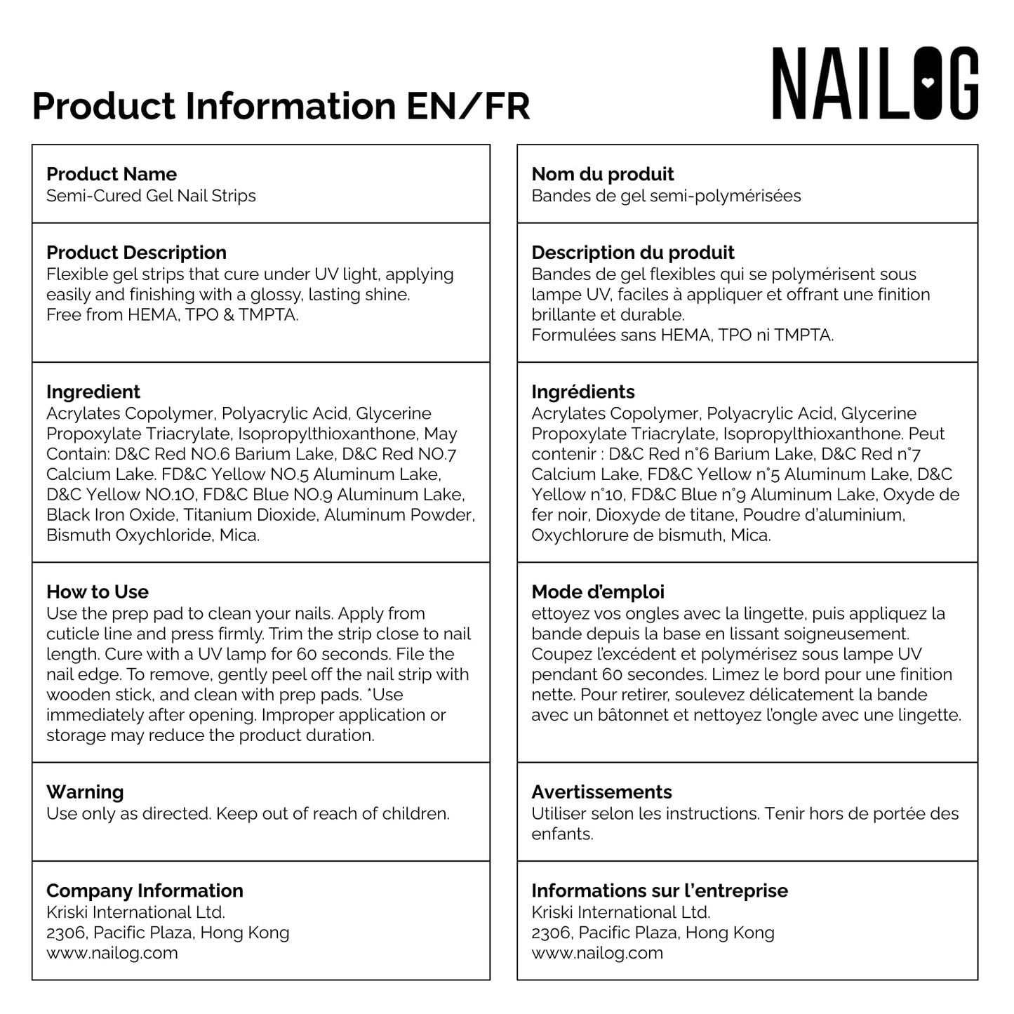 Nailog Semi Cured Gel Nail Strips 34 pcs| Long Lasting Nail Polish Sticker Wraps with Glossy Gel Finish | Salute