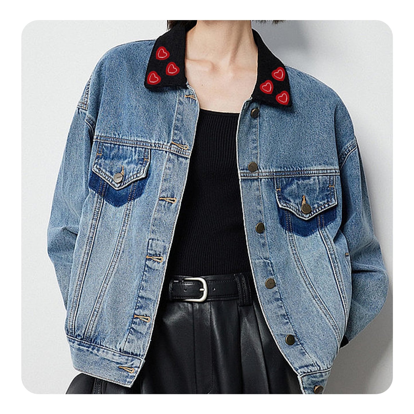 pson 100Pcs Mini Heart Sew/Iron On Appliques Patches for Clothing, Jackets, Jeans, Backpacks, Hats, Shoes(Red)