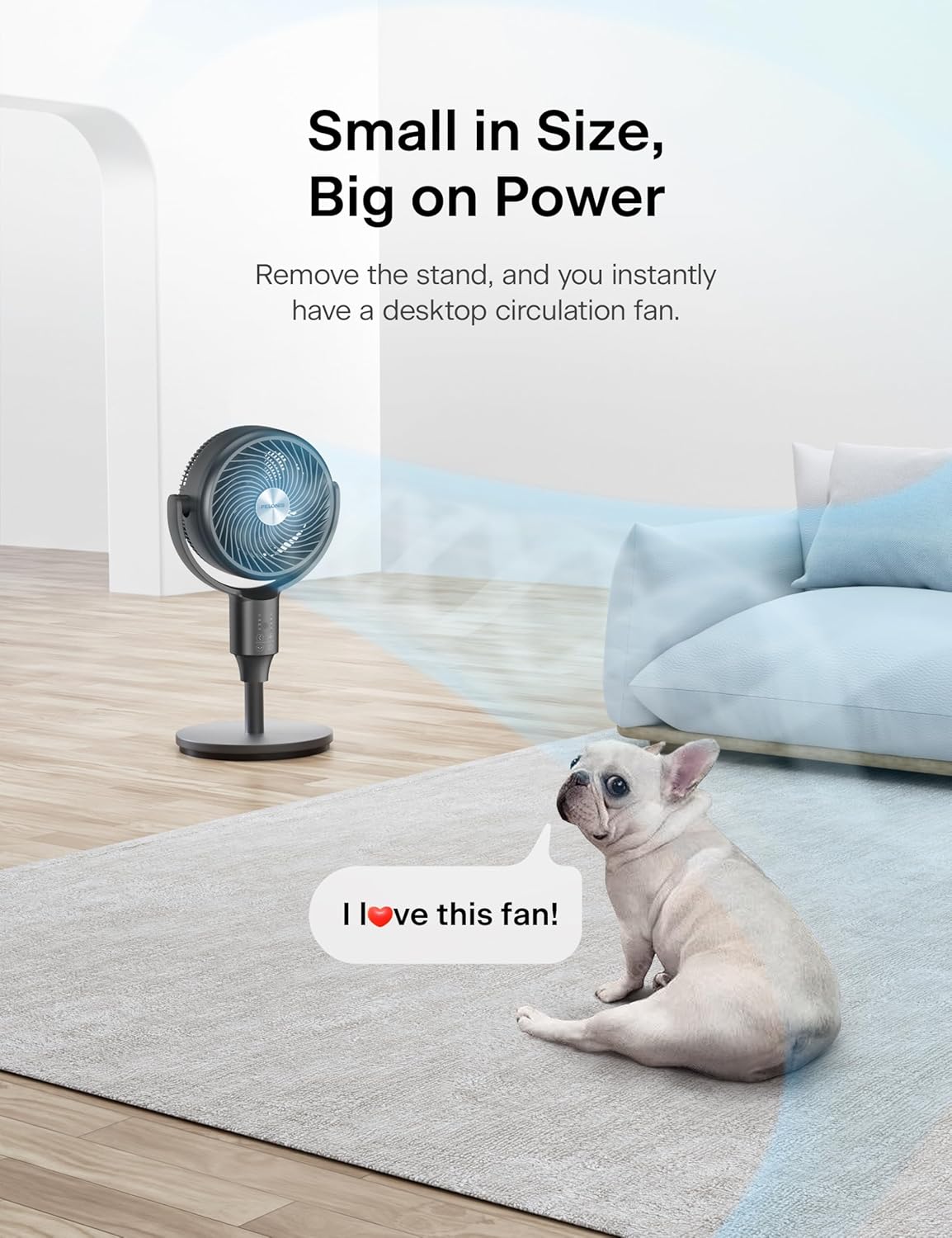Pelonis Pedestal Fan - Ultra OmniFlow Air Circulator with 135Β°+90Β° Oscillation, Quiet Operation & Remote Control