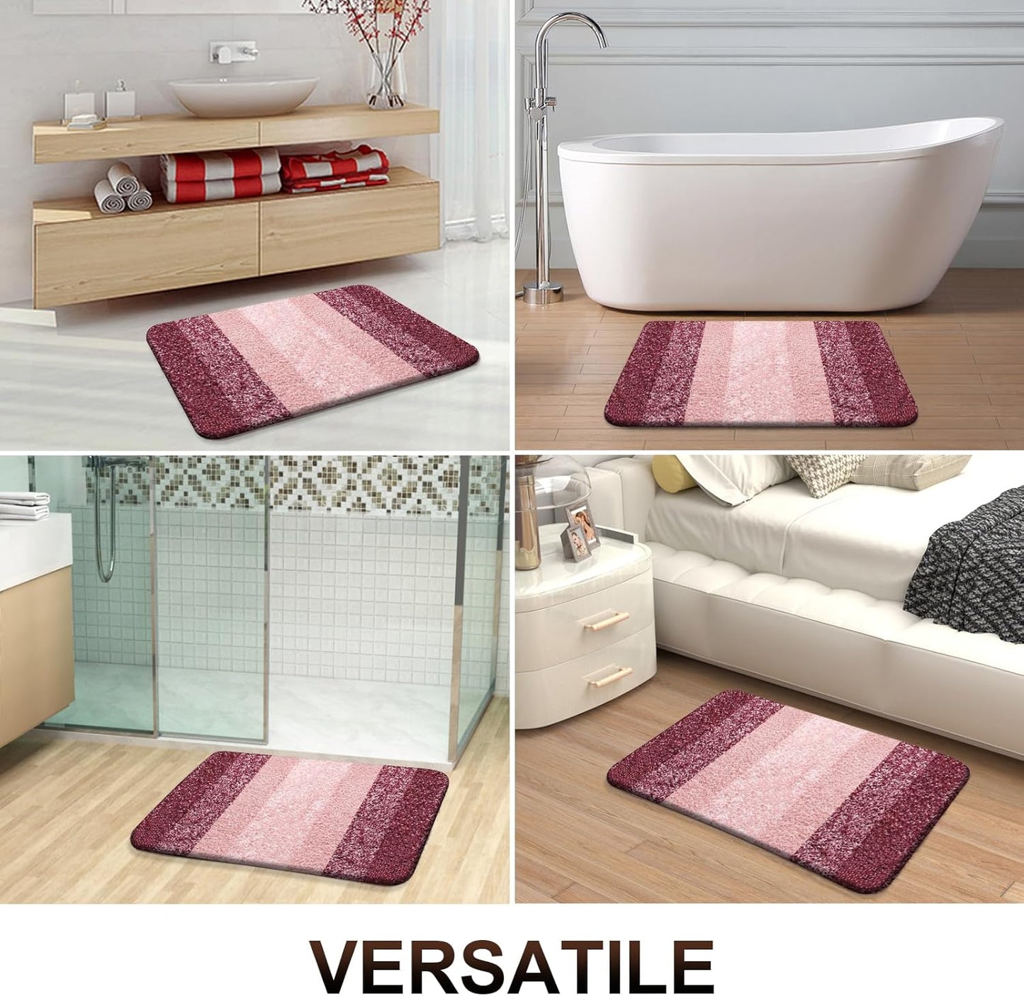 OLANLY Bathroom Rugs | Extra Soft Absorbent Microfiber Mat 34x21 - Quick Dry, Machine Washable, Red