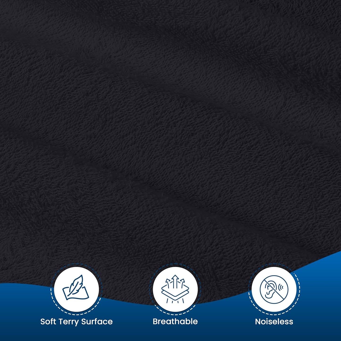 Utopia Bedding Queen Size Mattress Protector - Waterproof Terry Cover, Soft & Breathable, 17" Deep Pockets (Black)