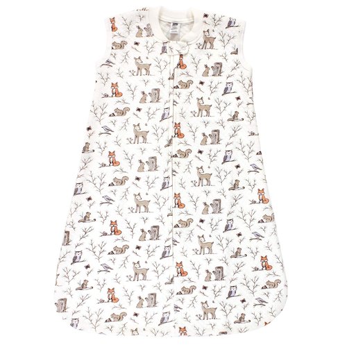 Hudson Baby Unisex Baby Premium Quilted Sleeveless Sleeping Bag and Wearable Blanket, Enchanted Forest, 6-12 Months