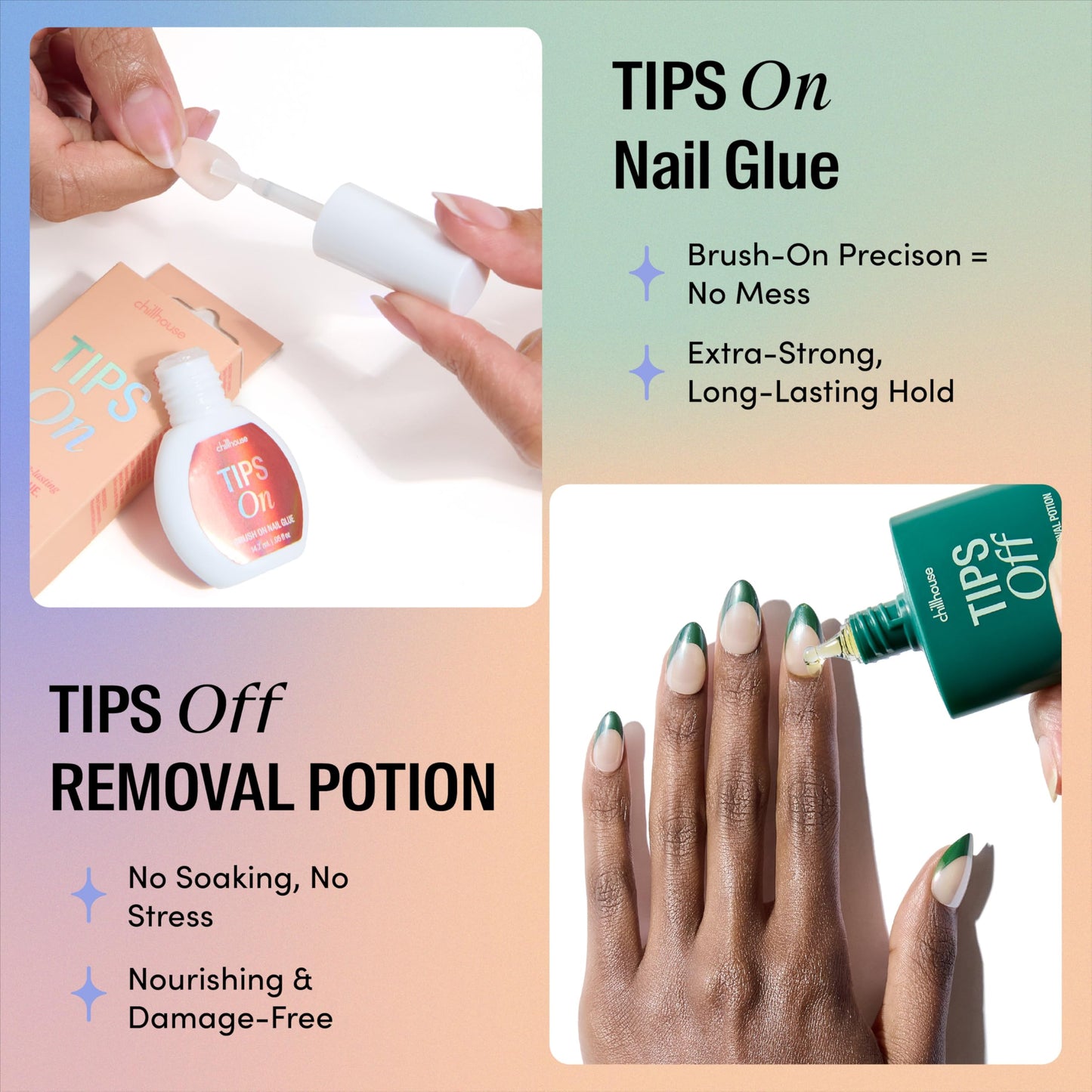 Chillhouse - Chill Tips, Press on Nails Kit - Babes on the Beach (Oval) - 30 Nail Shapes & Sizes - Up to 2 Weeks of Wear - Customizable Fit - Reusable - Latina Founded, Women Owned - Beauty, Self Care