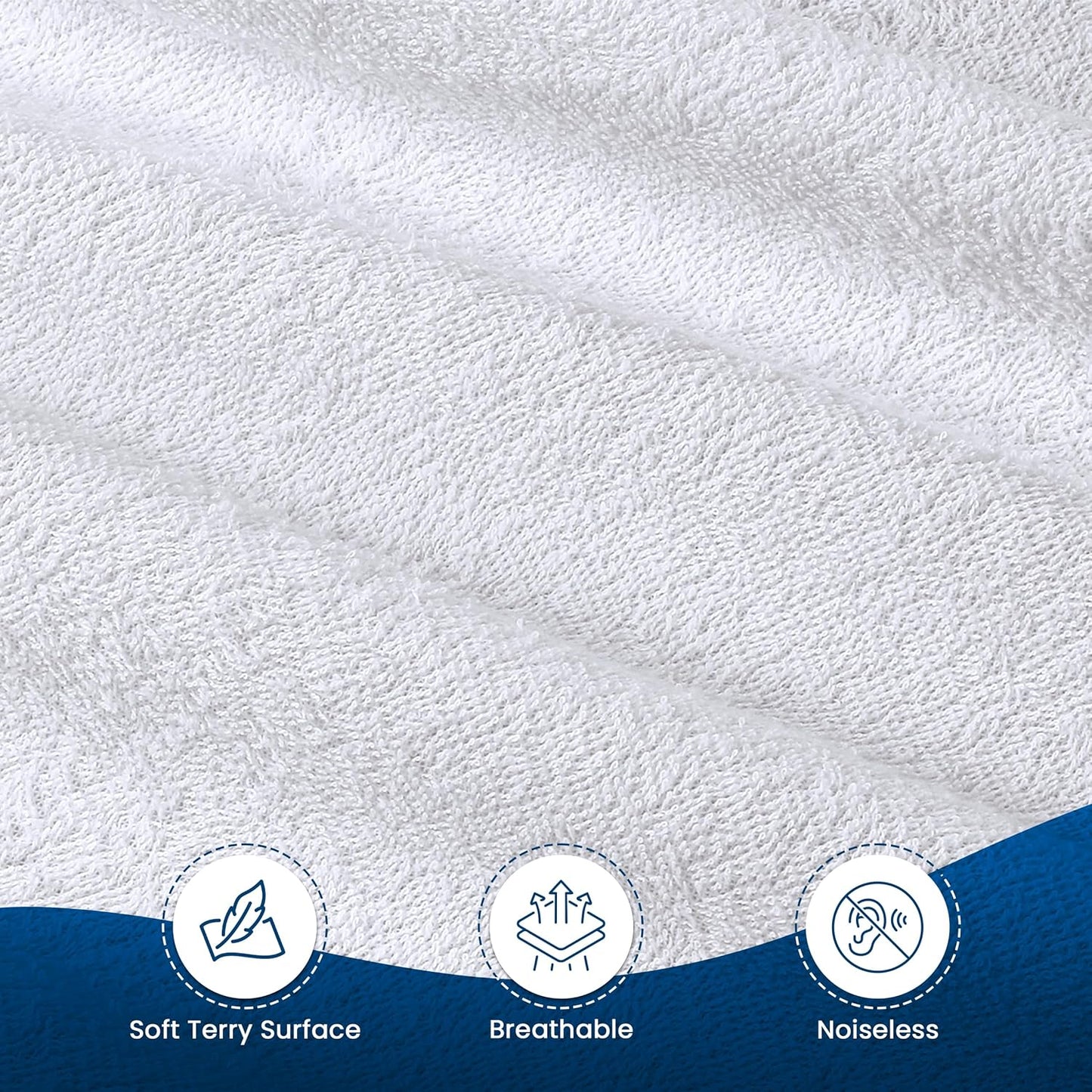 Utopia Bedding Crib Mattress Protector - Waterproof 200 GSM Terry Cover | Soft, Breathable & Deep Pocket Fit (White)