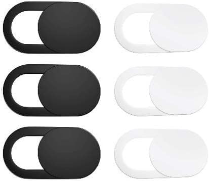 Generic 5 10, (10 Webcam Cover Sticker Slide - Camera Privacy Security Protect for Phone Laptop, Black or White
