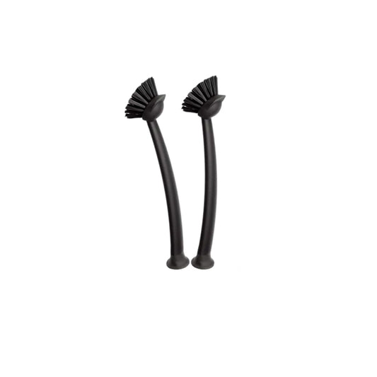 2 Pcs Scrub Brush with Handle 11'' Dish Scrubber Brush Kitchen Sink Brush Black Long Handle Dish Cleaning Brush for Kitchen Dishes Pot Sink Cleaning,Black