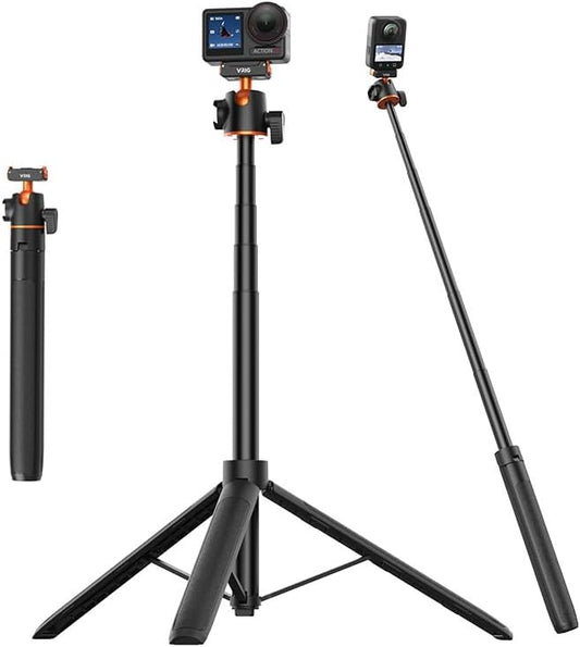 VRIG 55" 5 4/3, 360 13 55 inches AC-40S Action Camera Selfie Stick Tripod for DJI Osmo Action Pro/ Magnetic Quick