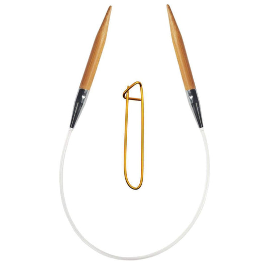 ChiaoGoo Bamboo Patina 9 inch (23cm) Circular Knitting Needles US Size 9 (5.5mm) 2009-9 with Stitch Holder