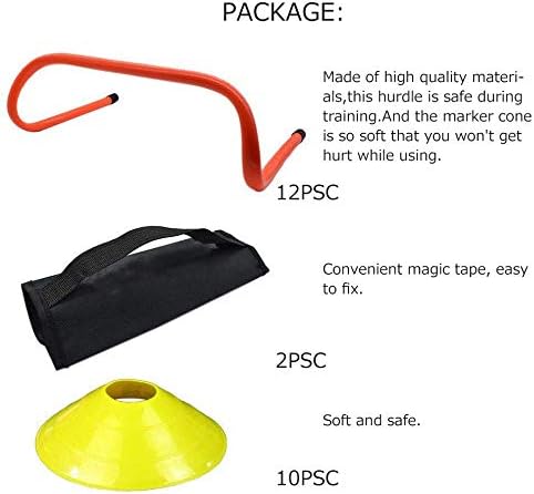 12 Hurdles Training Speed Agility Training Durable with 10 Marker Cone