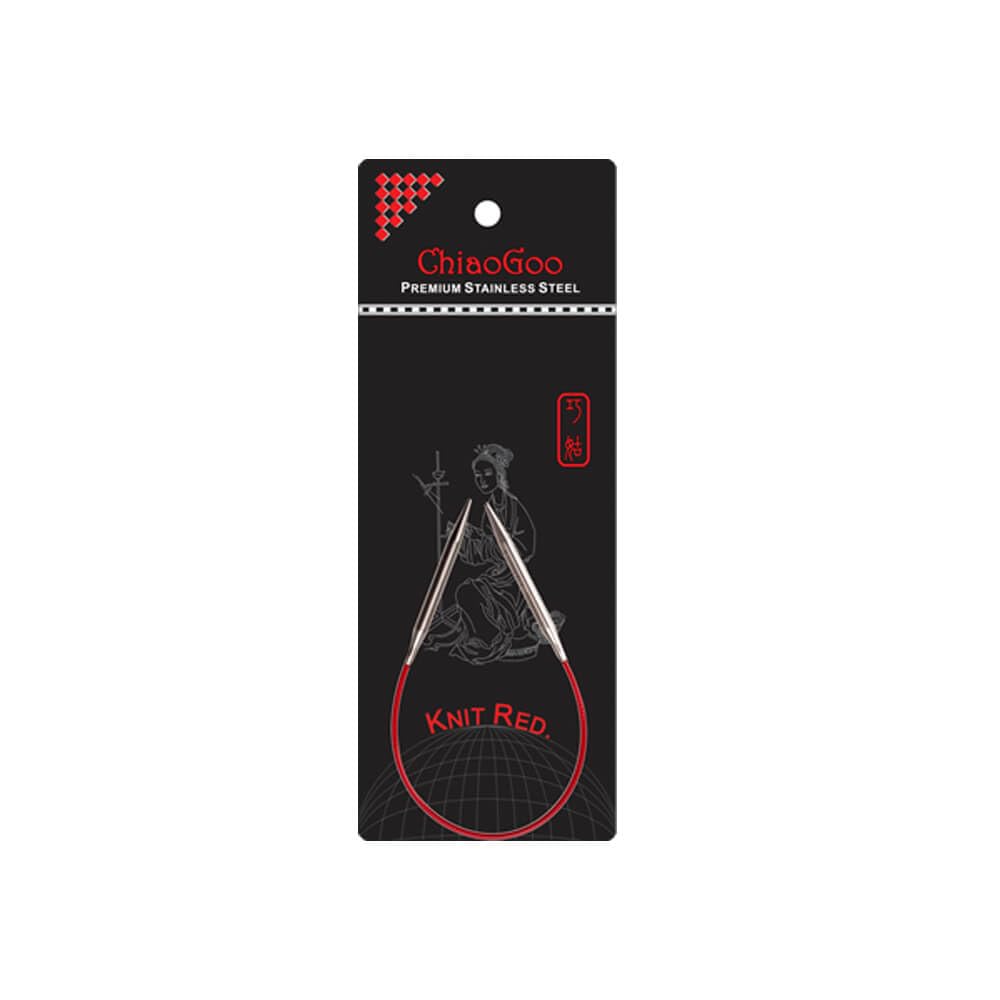 ChiaoGoo Red Circular Knitting Needles 9", Size 5/3.75mm