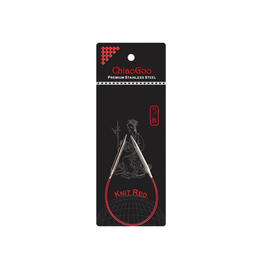ChiaoGoo Red Circular Knitting Needles 9", Size 5/3.75mm
